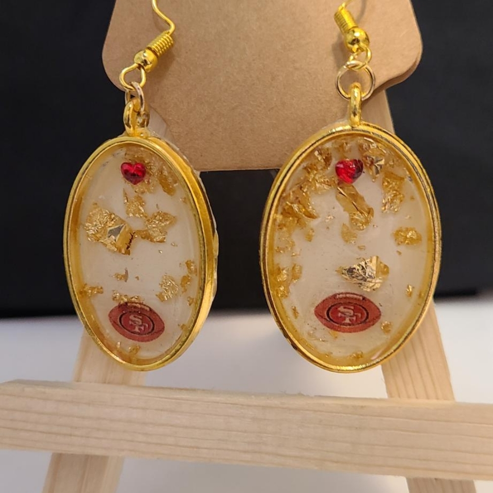 Gold 49ers inspired Earrings